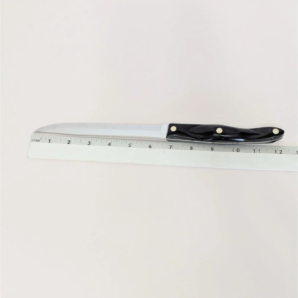 Cutco 1729 Petite Carver Knife Black Swirl Handle Factory Sharpened/Serviced 12